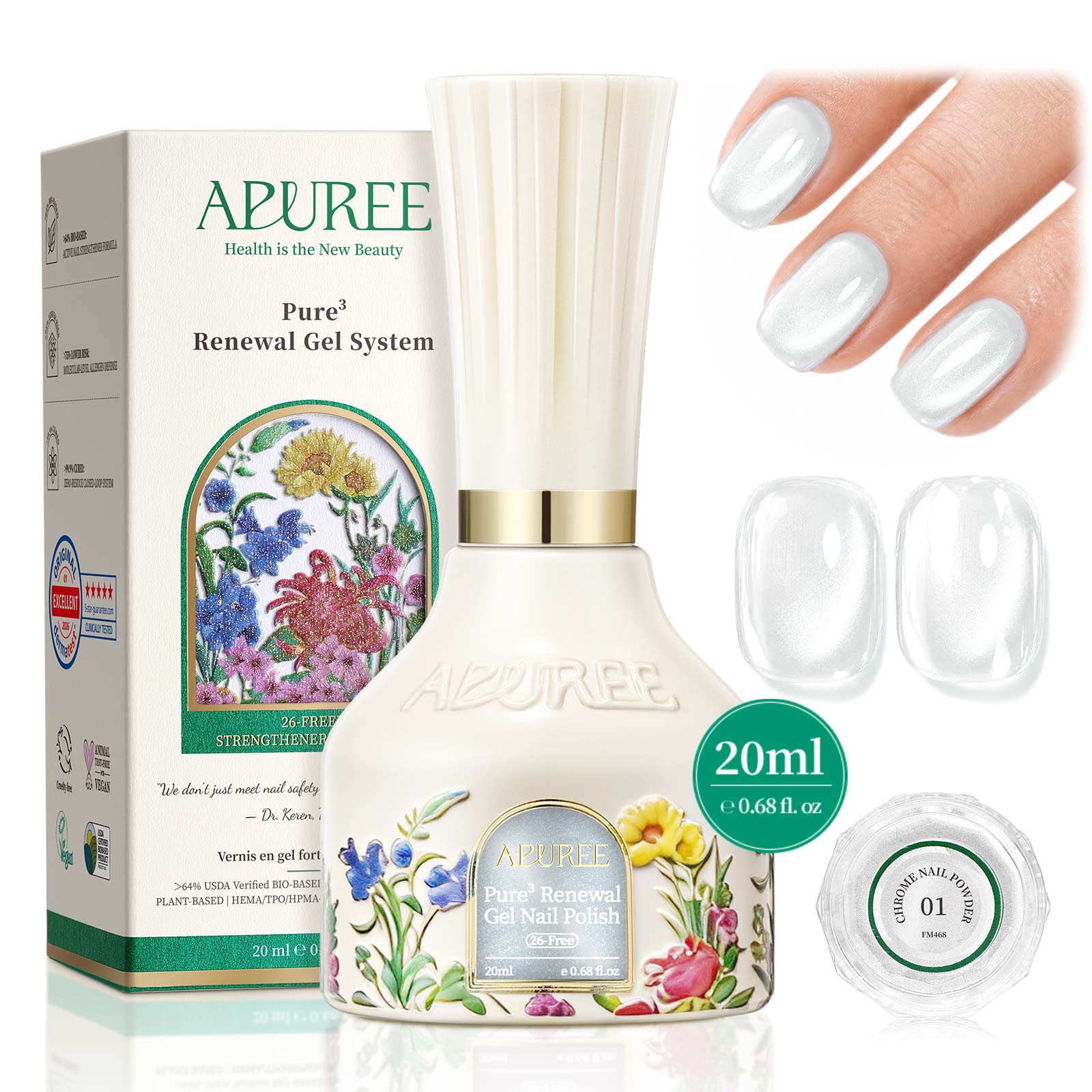 26-Free™ Cat Eye Gel Nail Polish: >64% Bio-Based, 0.68 fl. oz -Siren's Cove Oyster