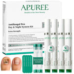 APUREE antifungal pen day and night system kit extra strength toenail fungus treatment with refill pens