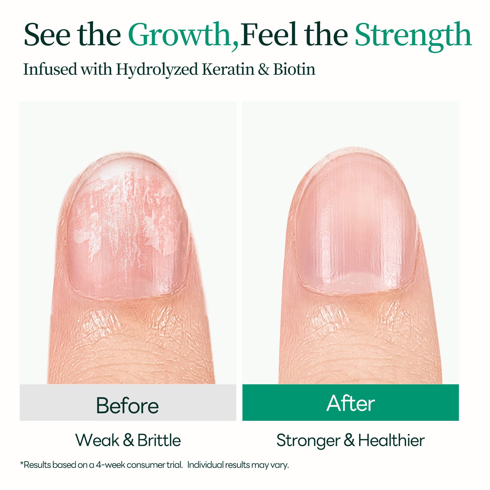 Before and After Results of APUREE Nail Strengthening Gel Polish Treatment