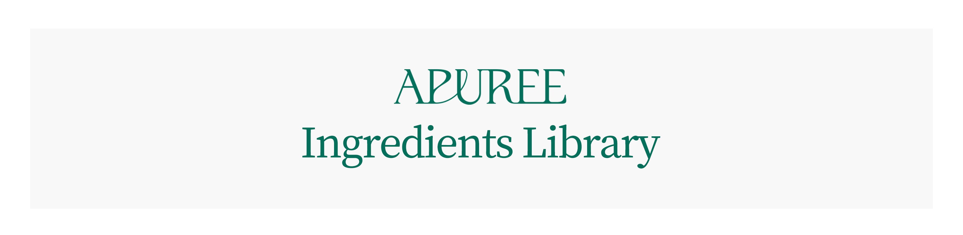 APUREE Ingredients Library clean beauty formula overview with natural ingredients