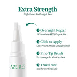 Apuree antifungal nail pen features overnight repair fast absorption fine tip brush precise application