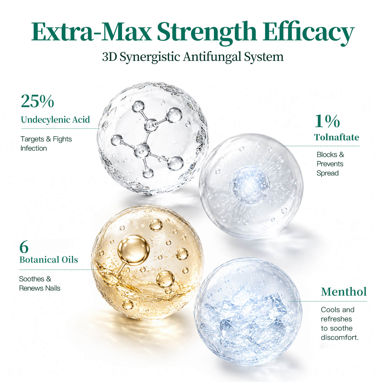 APUREE Extra-Max Strength antifungal solution efficacy with 25% Undecylenic Acid, 1% Tolnaftate and botanical oils