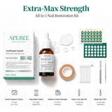APUREE professional non toxic nail care kit with antifungal liquid, swabs, bandages, tracker cards and nail tools