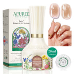 Apuree 26-Free strengthening gel nail polish bottle with packaging, natural nail enhancement shades and clean nail care system