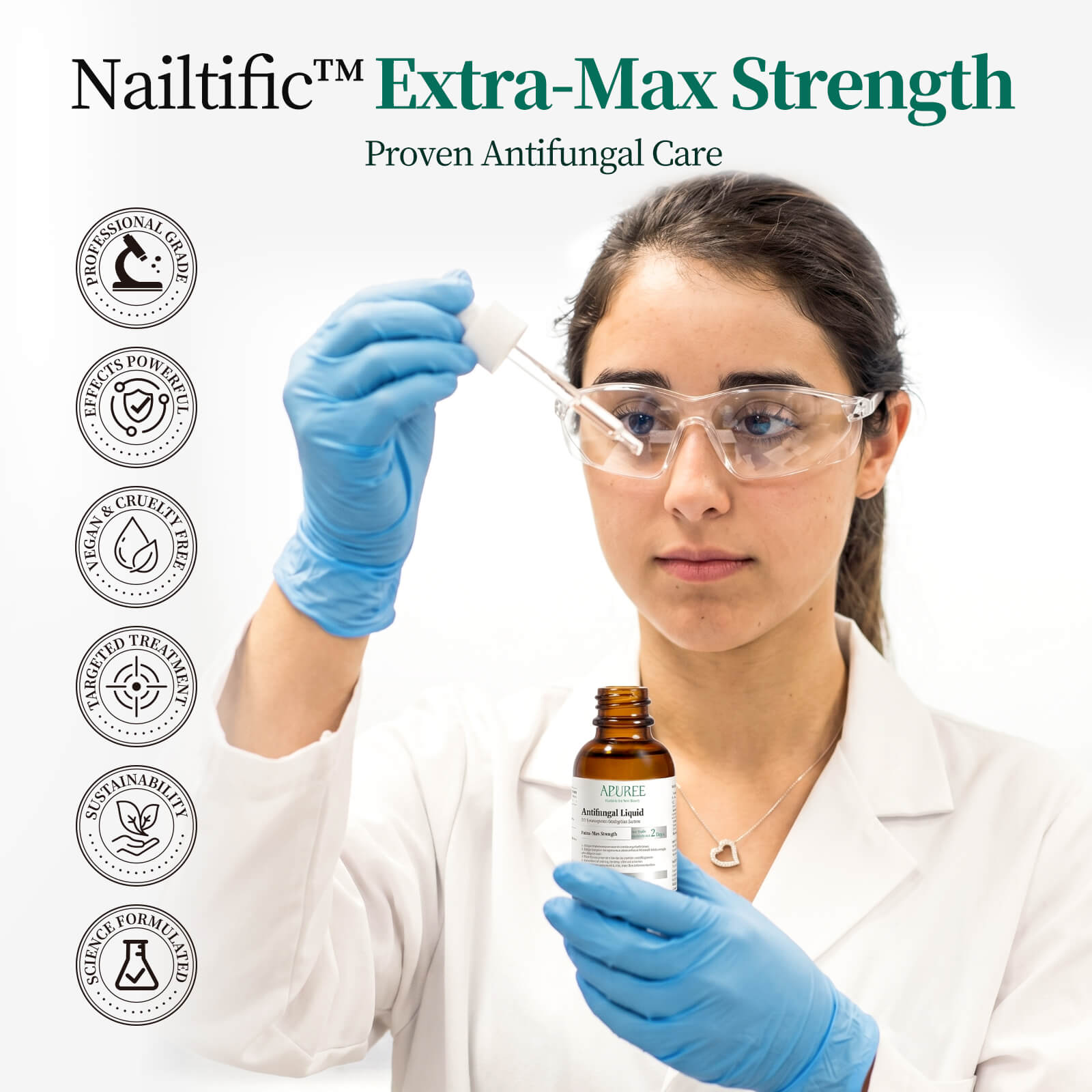 APUREE intensive fungal defense nail care with laboratory-tested antifungal protection formula
