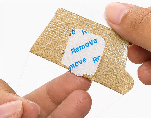 APUREE-peel-outer-backing-and-protective-liner-from-nail-patch